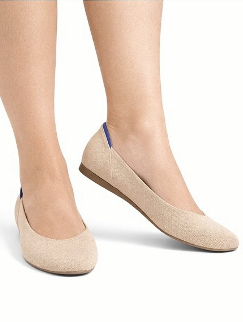 ROTHY'S The Square Ballet Flats US 8.5 Ecru Knit Washable Slip-On Shoes